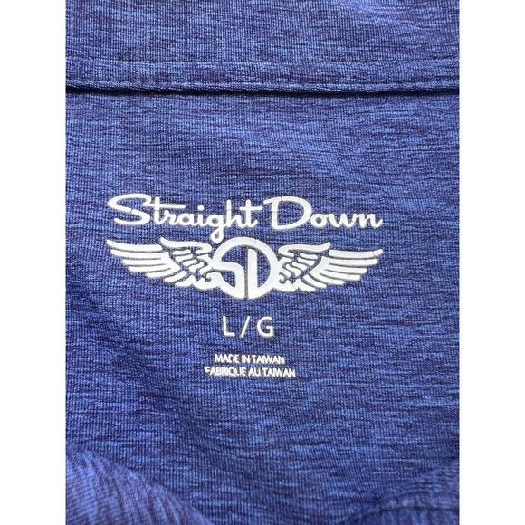 Straight Down Blue Golf Polo Shirt‎ Men's Size L Stretch Performance Wicking - Picture 3 of 7